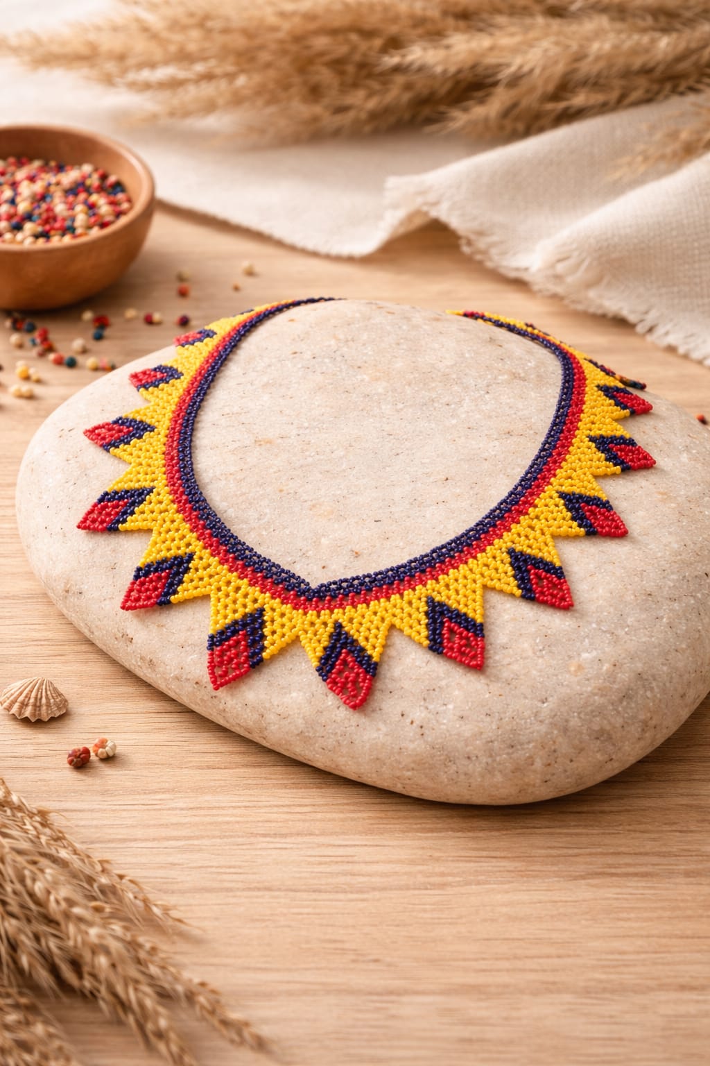 BRAZILIAN BEADED SUNBURST NECLACE