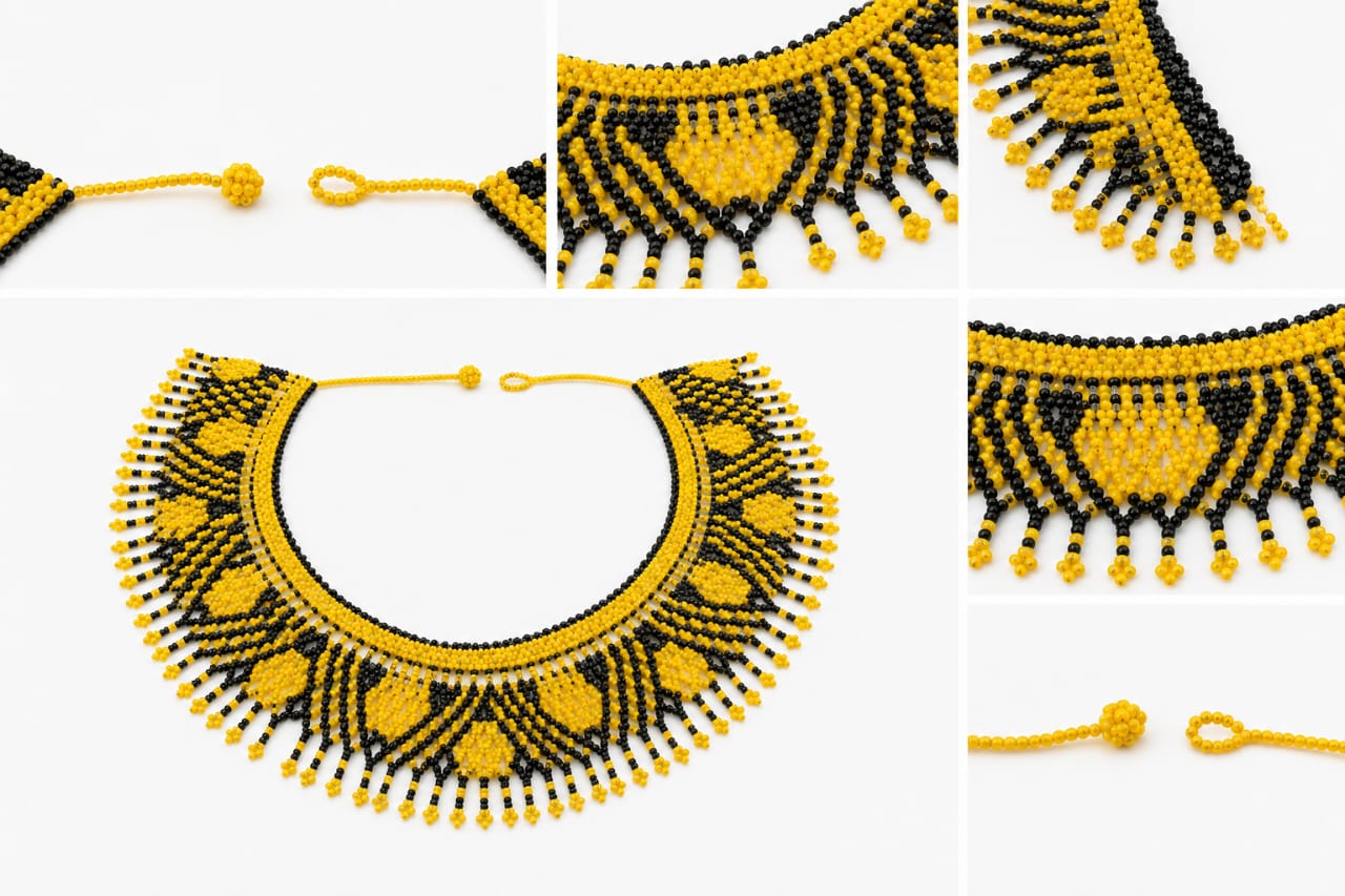 BRAZILIAN BEADED GOLDEN EARTH NECKECE