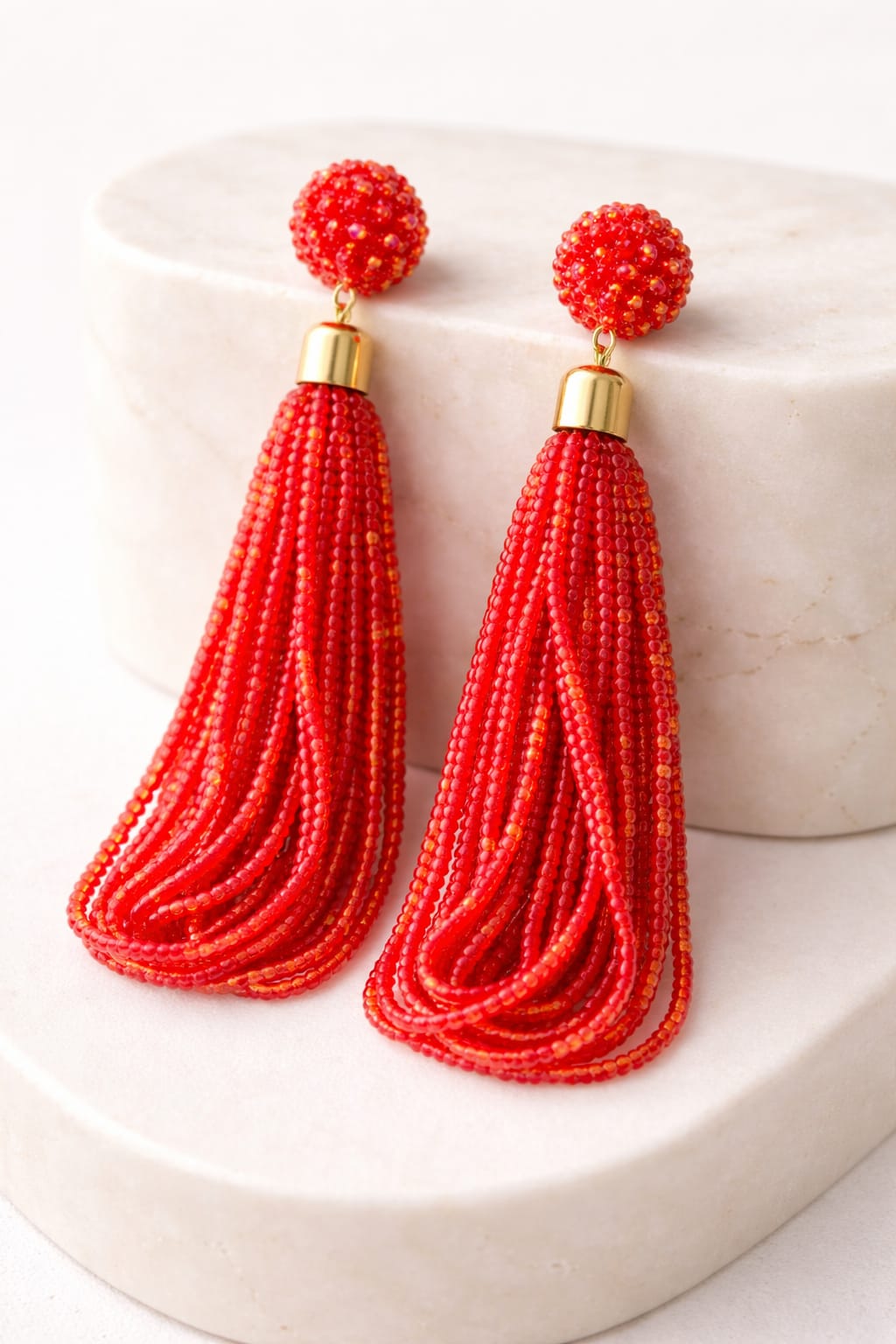 BRAZILIAN ROSE CASCANDE BEADEDERRINGS