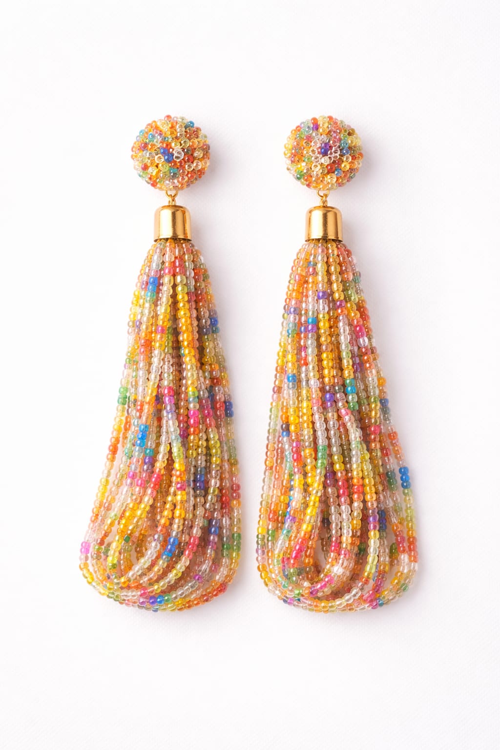 Brazilian Multicolor Cascade Beaded Earrings