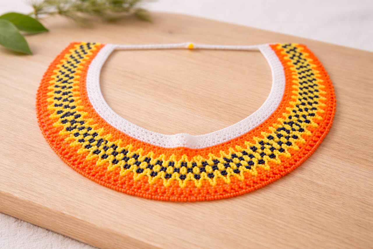 Brazilian Sunset Beaded Statement Necklace
