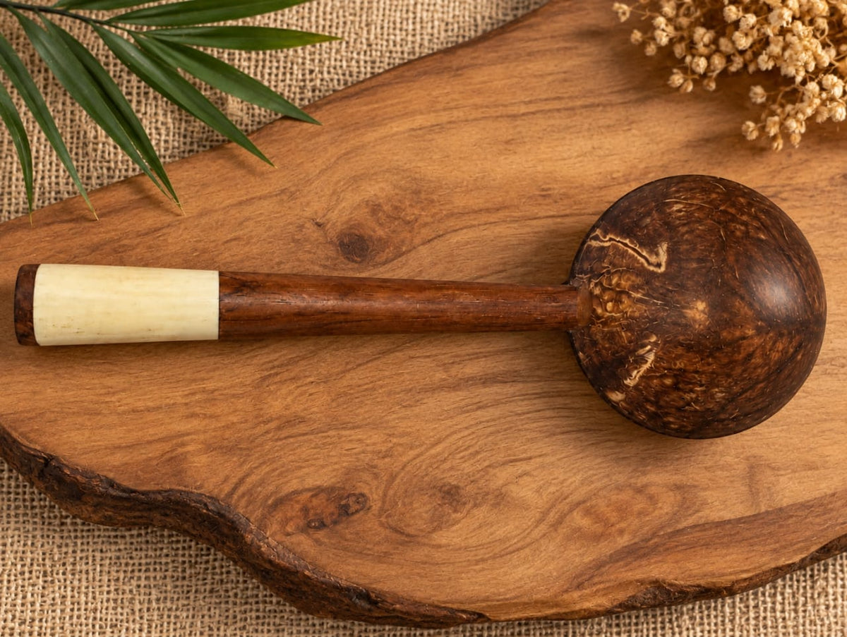 Brazilian Coconut Shell Serving Ladle — Handcrafted in Brazil