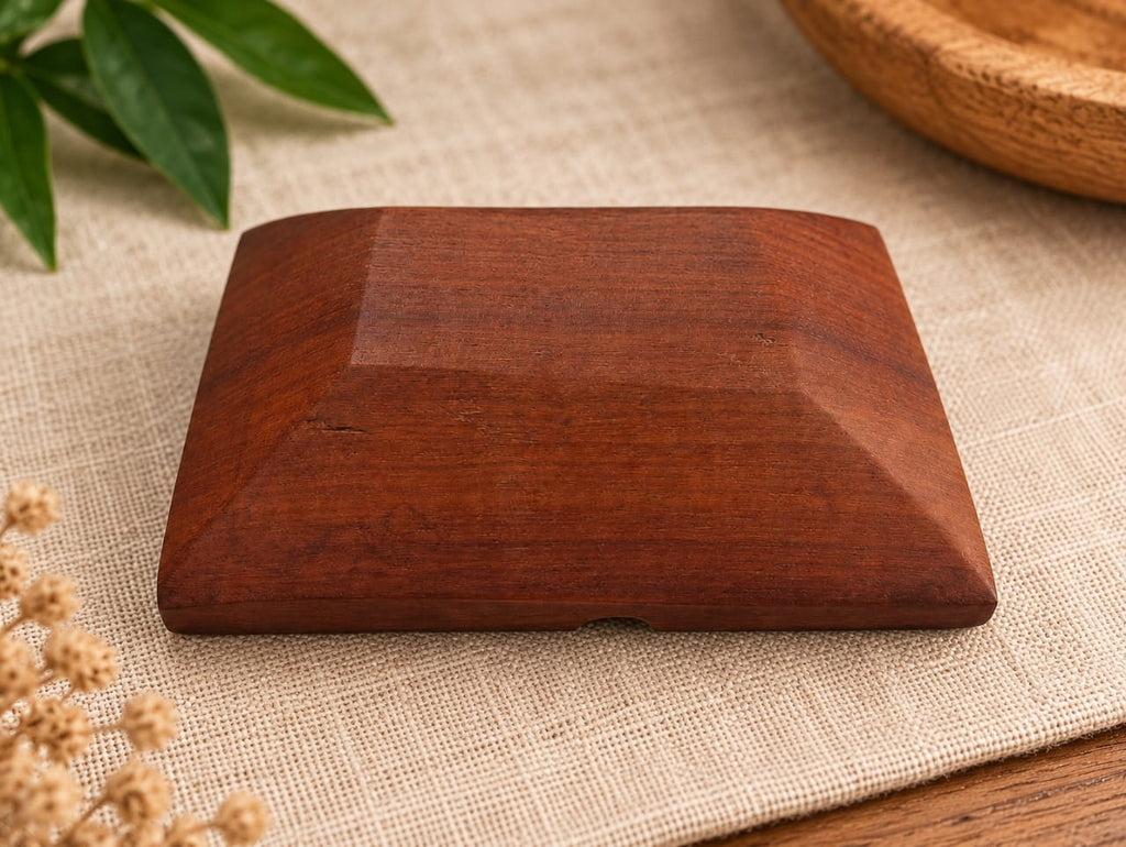 Brazilian Sculptural Square Wooden Ashtray