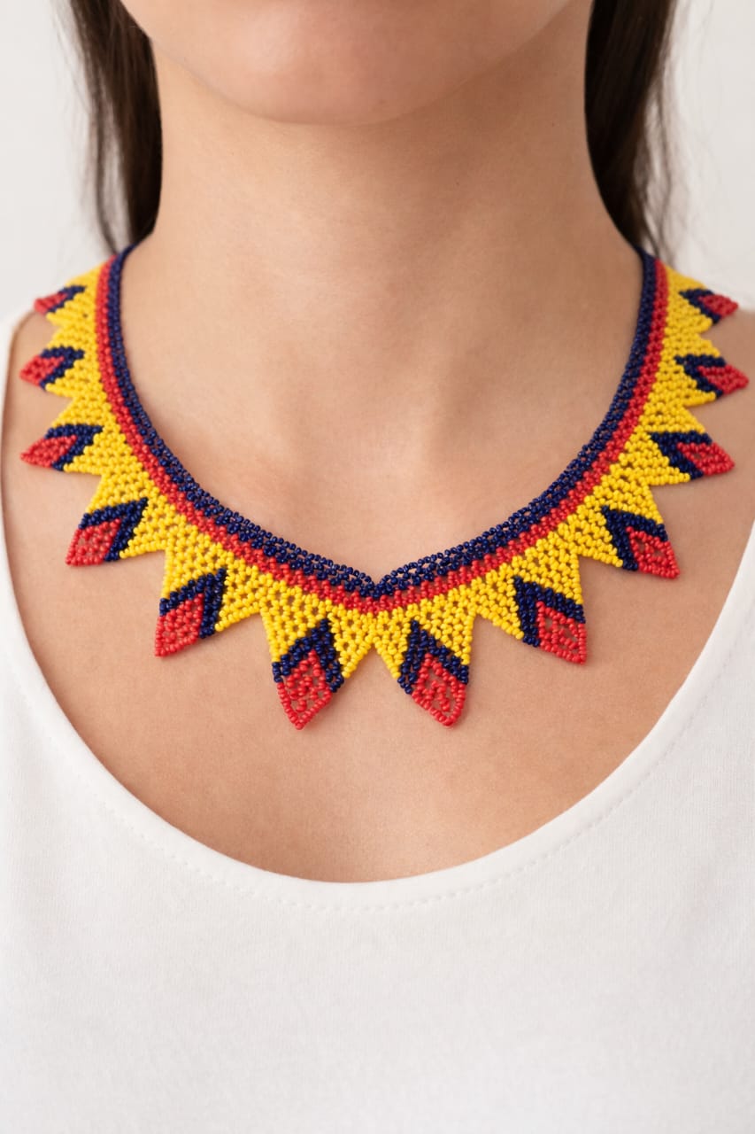 BRAZILIAN BEADED SUNBURST NECLACE