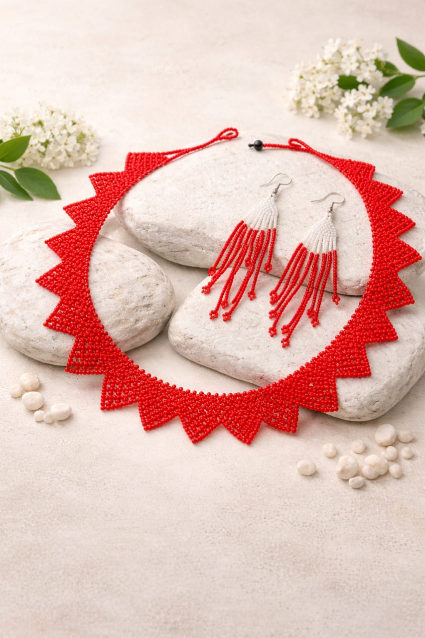brazilian beaded statemet jerwlry set