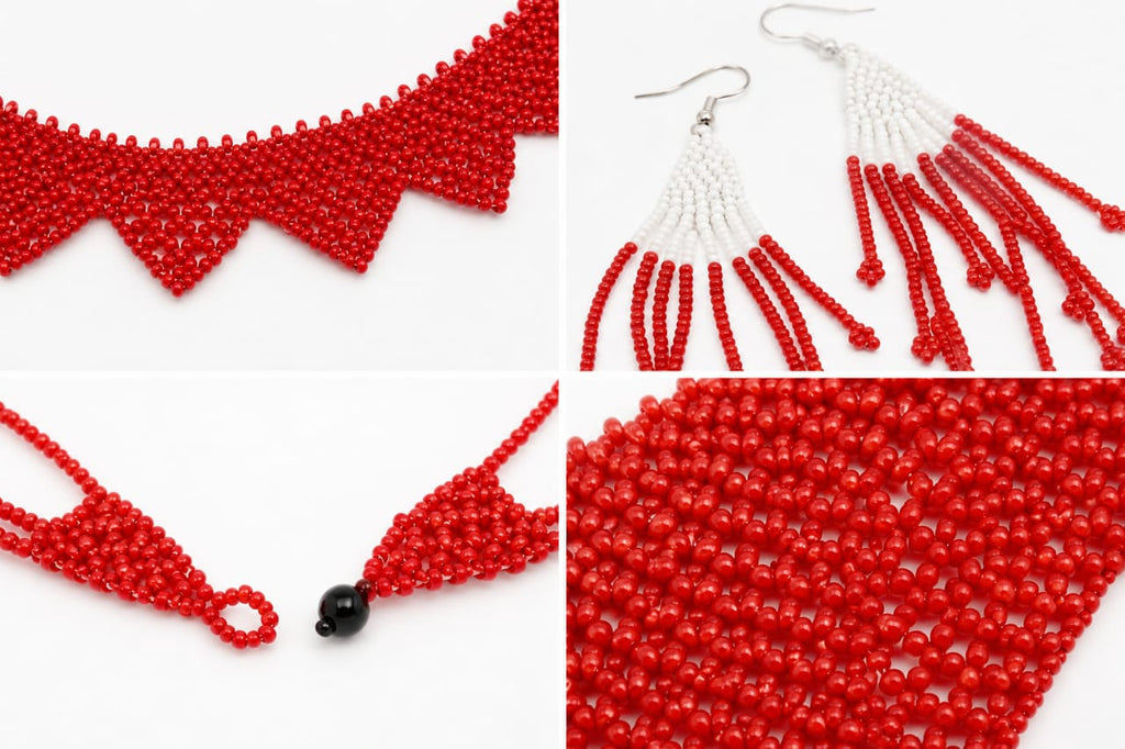 brazilian beaded statemet jerwlry set