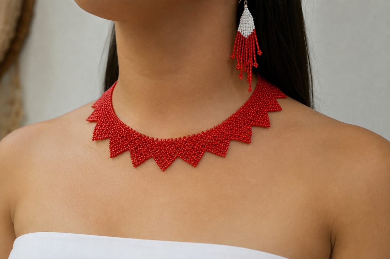 brazilian beaded statemet jerwlry set
