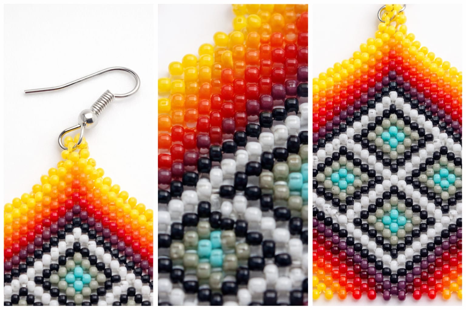 BRAZILIAN BEADED DIAMONDDROP EARRINGS