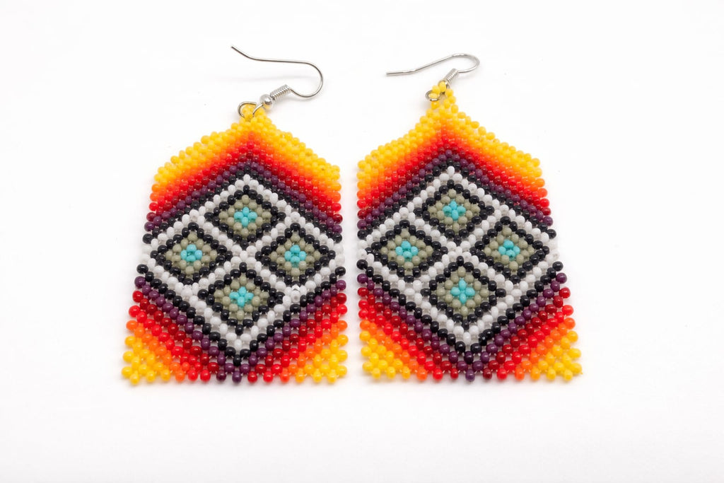 BRAZILIAN BEADED DIAMONDDROP EARRINGS