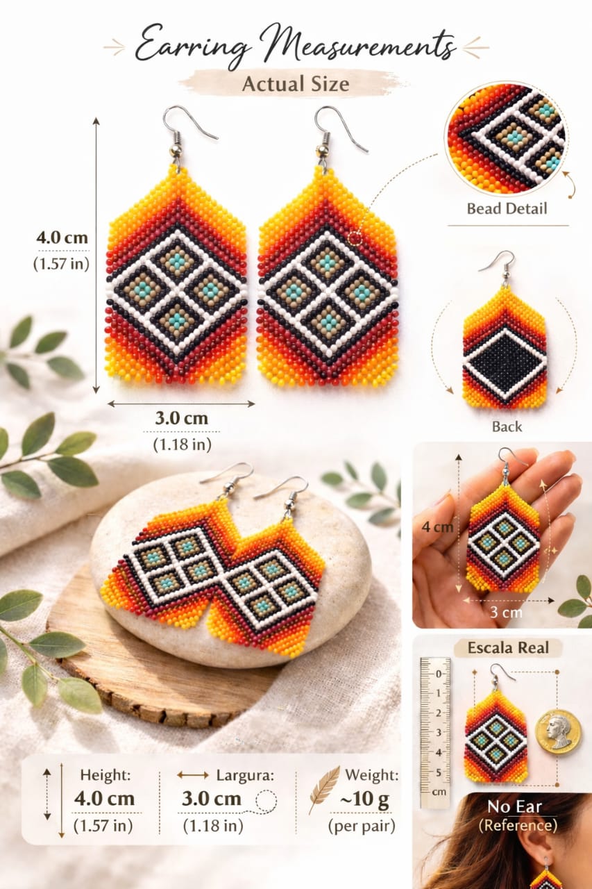 BRAZILIAN BEADED DIAMONDDROP EARRINGS