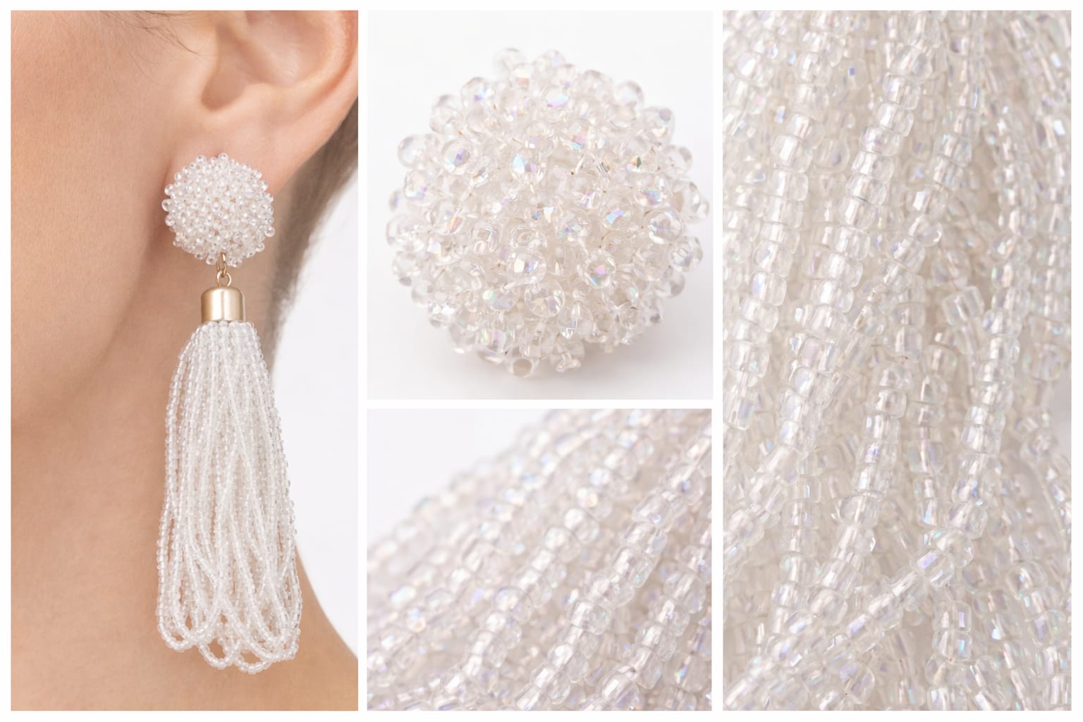 BRAZILIAN WUTE CASCADE BEADED ERRINGNS