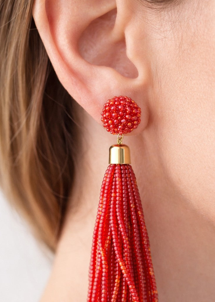 BRAZILIAN ROSE CASCANDE BEADEDERRINGS