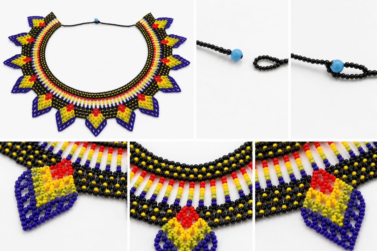 Brazilian Mosaic Beaded Statement Necklace