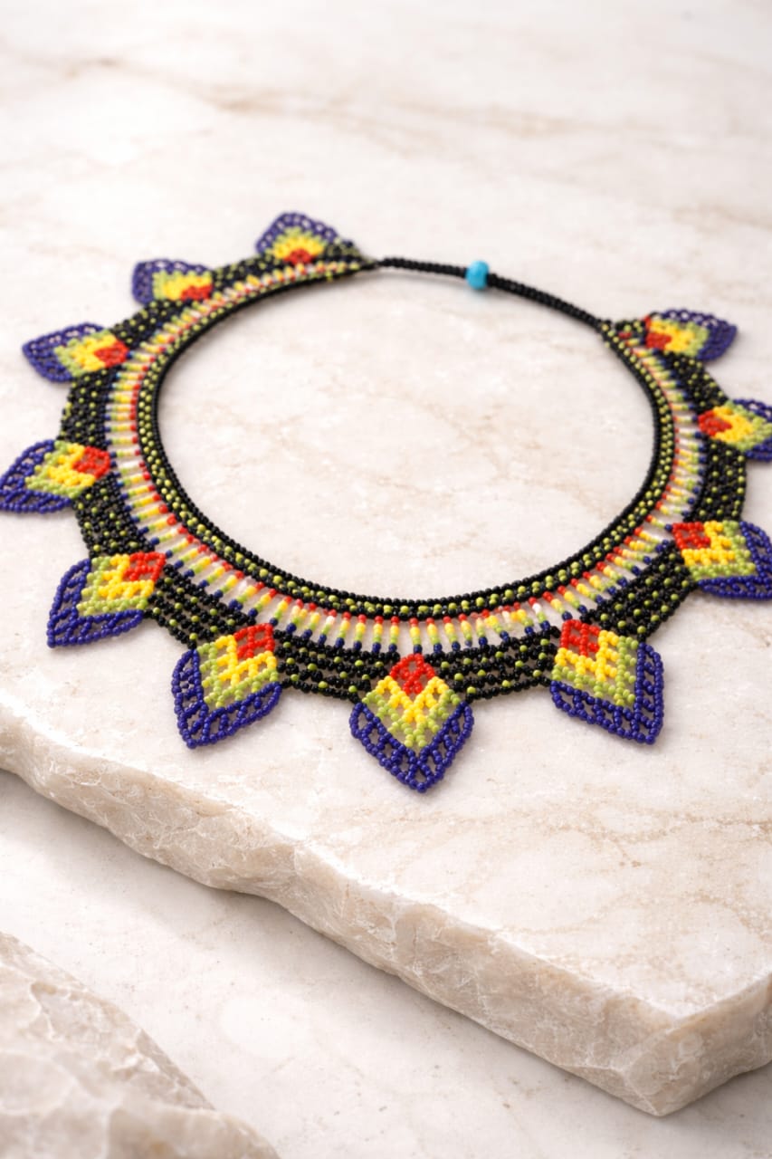 Brazilian Mosaic Beaded Statement Necklace