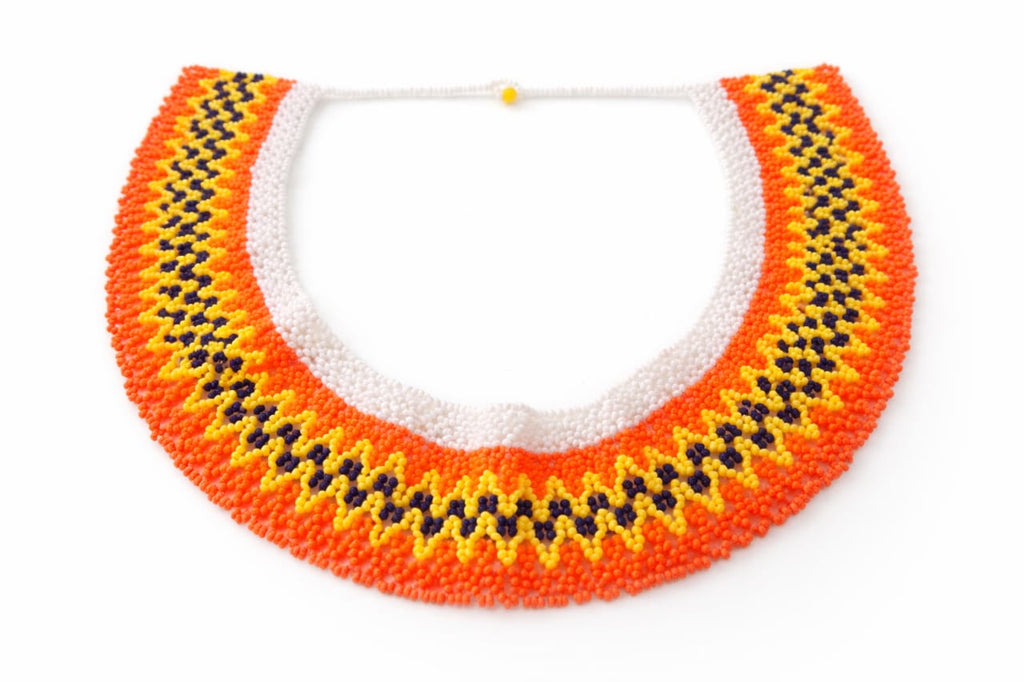 Brazilian Sunset Beaded Statement Necklace