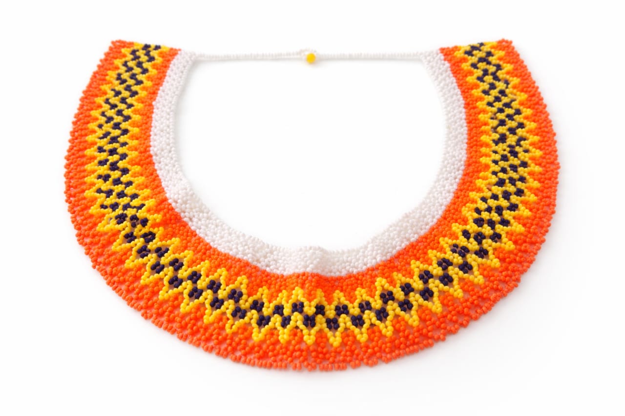 Brazilian Sunset Beaded Statement Necklace