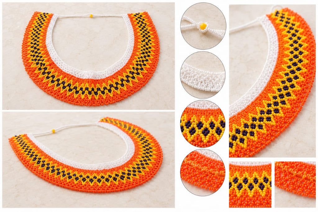 Brazilian Sunset Beaded Statement Necklace