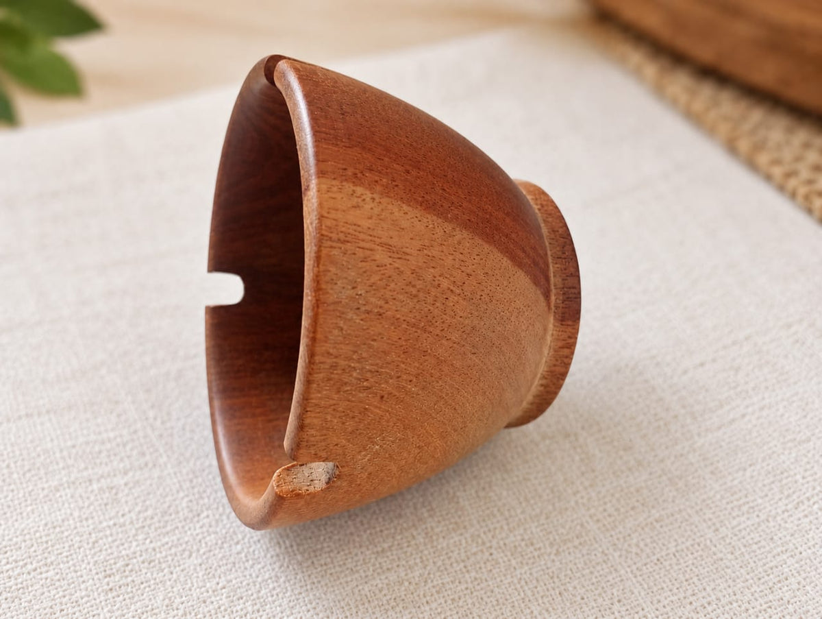 Brazilian Hand-Carved Wooden Ashtray